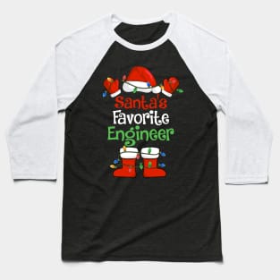 Santa's Favorite Engineer Funny Christmas Pajamas Baseball T-Shirt